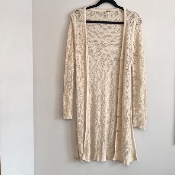 Free People Sweaters - Free people boho open knit crochet cardigan duster